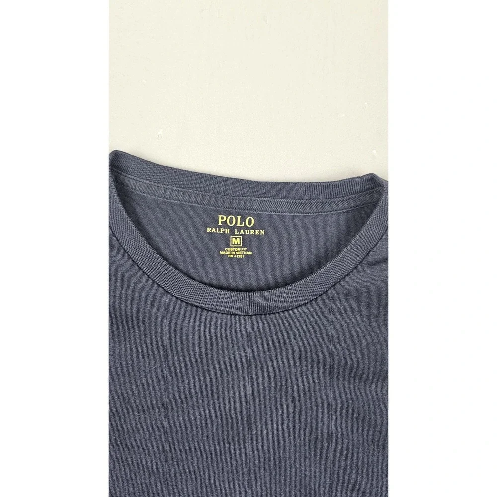 Polo Ralph Lauren Shirt Mens Medium. Long Sleeve‎ Navy Blue Classic Red Logo
